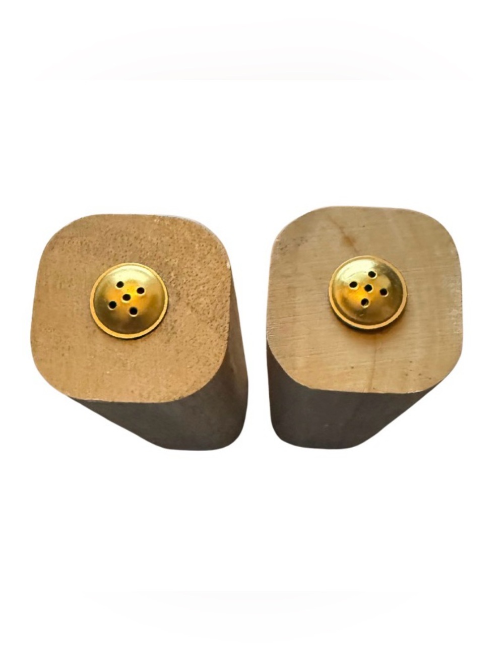 Studio McGee Wooden Salt and Pepper Shakers with Gold-Tone Tops